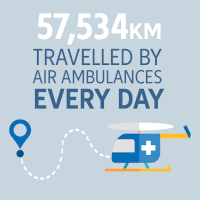 Air ambulance travelled